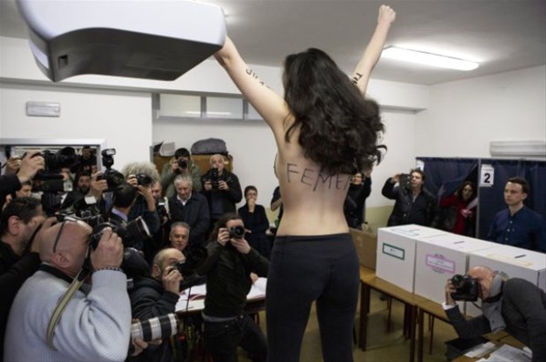 Femen'den Berlusconi'ye protesto ! - Resim : 2