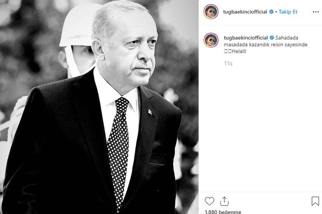 Tuğba Ekinci'den Cumhurbaşkanı Erdoğan paylaşımı - Resim : 1
