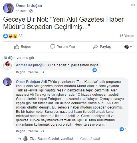 Erdoğan'ın yeğeninden Akit çalışanına mesaj: ''Sopadan geçirildi'' - Resim : 1