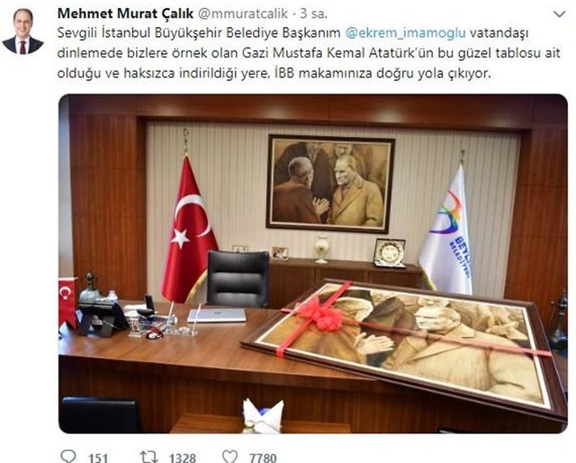İndirilen Atatürk tablosu İBB'ye geri dönüyor - Resim : 1