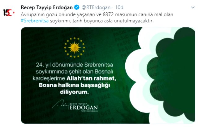 Erdoğan'dan Srebrenitsa mesajı: Tarih boyunca utulmayacak - Resim : 1