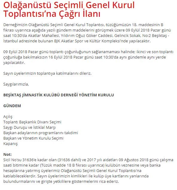 Beşiktaş'tan seçim açıklaması - Resim : 1