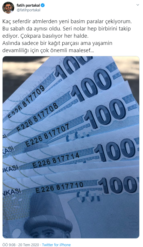 Fatih Portakal'ın paylaştığı paraların seri numaraları dikkat çekti - Resim : 1