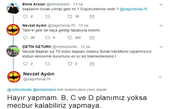 Nevzat Aydın'dan şok tweet: ''Burak Yılmaz'ı almam'' - Resim : 1
