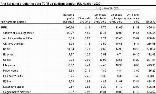 Haziran ayı enflasyon rakamları açıklandı - Resim : 4