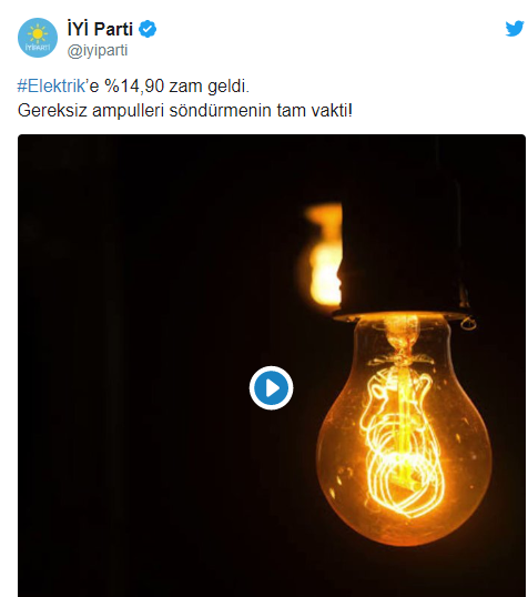 İYİ Parti'den AK Parti'ye göndermeli elektrik zammı paylaşımı - Resim : 1