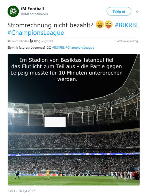 Almanlar ağlıyor: ''Beşiktaş elektrikleri bilerek kesti'' - Resim : 2