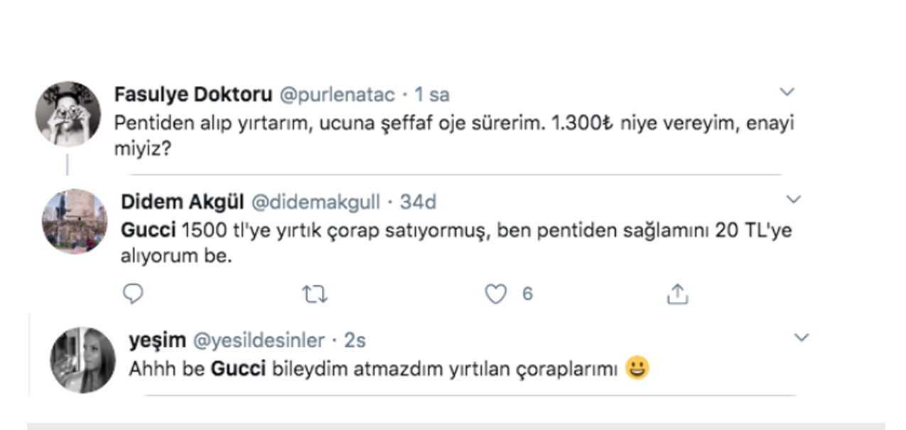 300 TL'den satışa çıkarılan yırtık çorap sosyal medyada alay konusu oldu - Resim : 1