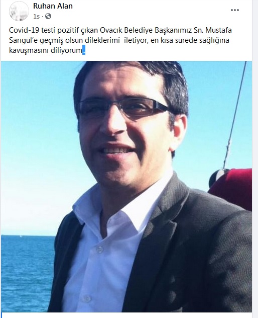 Tunceli'de Ovacık Belediye Başkanı Mustafa Sarıgül koronaya yakalandı - Resim : 1