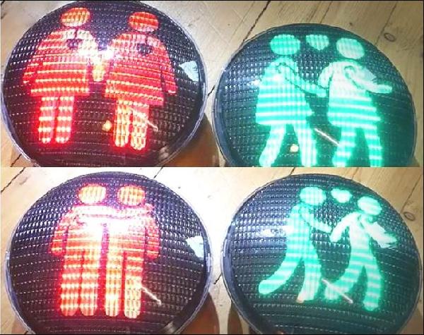 Eşcinsellere özel trafik lambası yaptılar - Resim : 1