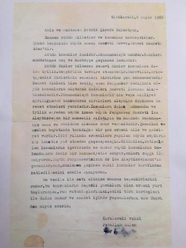 Gülen'in Ermeni soykırımına destek mektubu ortaya çıktı - Resim : 1