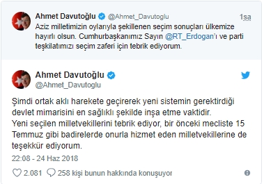 Ahmet Davutoğlu'ndan seçim tweeti - Resim : 1