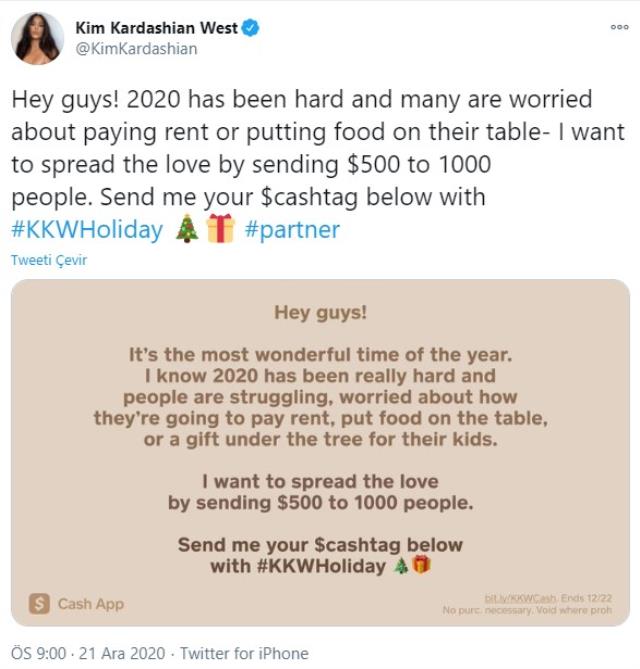 Kim Kardashian takipçilerine para dağıtacak - Resim : 1