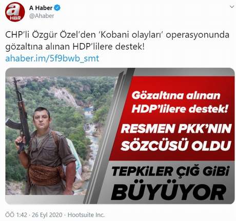 Yandaş medya CHP'yi PKK, CHP'li Özel'i terörist ilan etti! - Resim : 1
