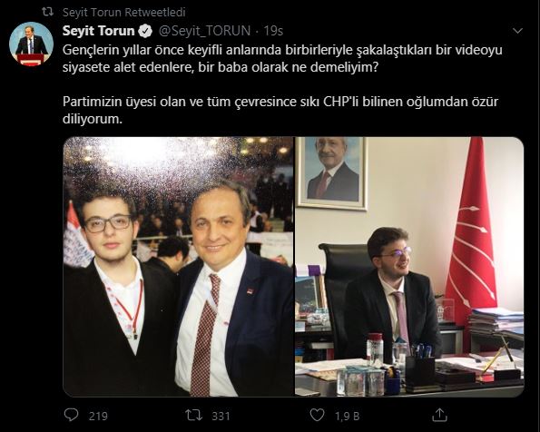 Oğlunun ''MHP'' videosu olay olan CHP'li Torun'dan açıklama - Resim : 1