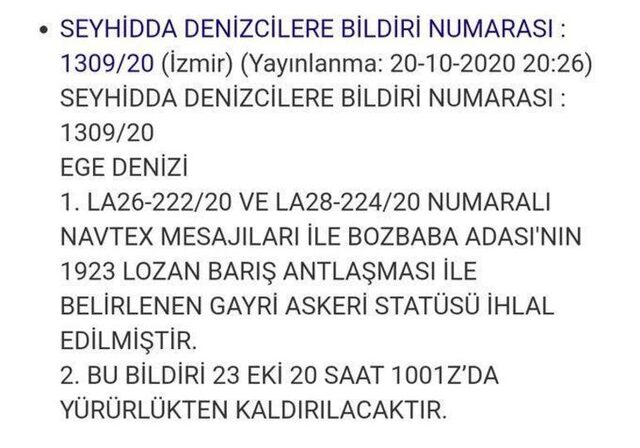 Türkiye'den 2 yeni NAVTEX kararı daha - Resim : 1