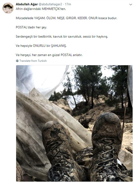 Abdullah Ağar paylaştı ! İşte Afrin'deki askerin postalları... - Resim : 1