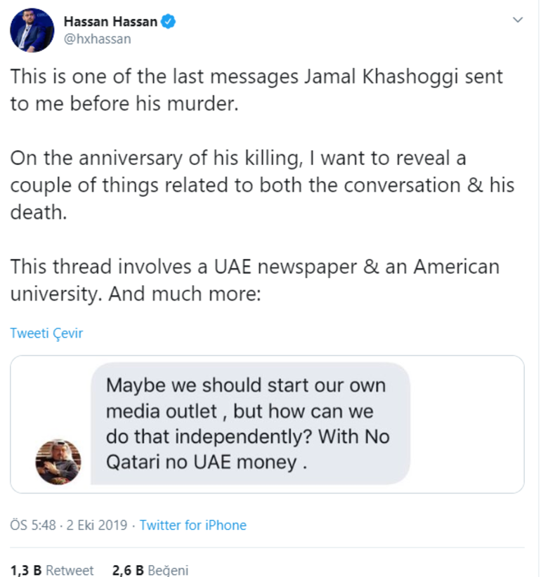 Cemal Kaşıkçı'nın son mesajı yayınlandı - Resim : 1