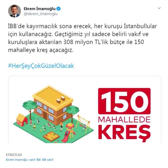 İmamoğlu'ndan ''vakıf'' göndermeli paylaşım ! - Resim : 1