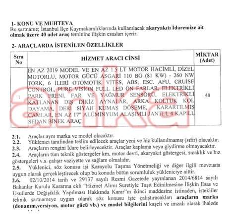 İstanbul'da kaymakamlara 5,5 milyon TL'lik makam aracı - Resim : 1