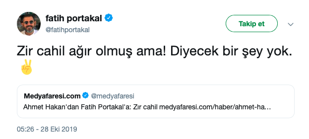 Fatih Portakal'dan Ahmet Hakan'a ''zır cahil'' yanıtı - Resim : 1