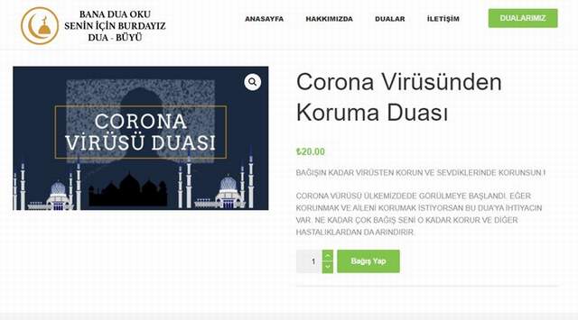 Dolandırıcılar internetten 20 TL'ye ''koronavirüs duası'' satıyorlar! - Resim : 1