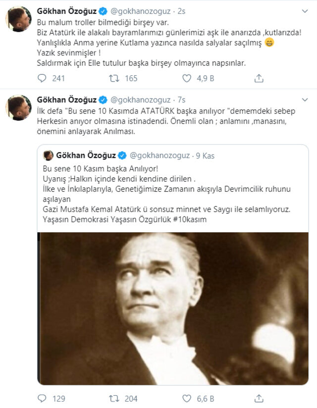 Gökhan Özoğuz'un 10 Kasım'daki ''kutlama'' paylaşımı olay oldu - Resim : 2
