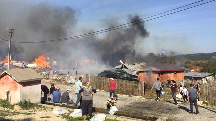 Bolu'da yangın felaketi! 12 ahşap ev küle döndü - Resim : 1