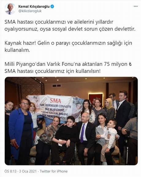 Kılıçdaroğlu'ndan SMA hastası çocuklar için çağrı - Resim : 1