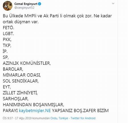 MHP EYT'lileri ve boşananları açık açık düşman ilan etti - Resim : 1