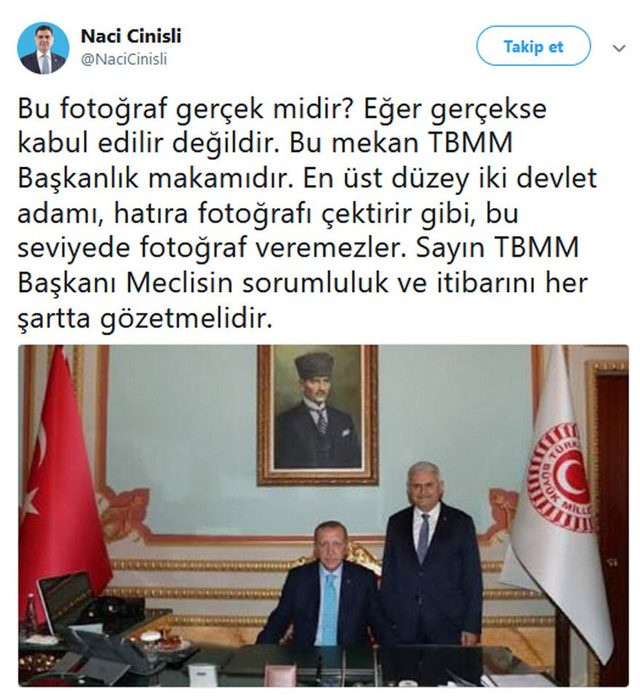 Cumhurbaşkanı Erdoğan ve Yıldırım'ın fotoğrafına tepki yağdı - Resim : 2