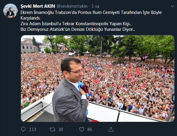 AK Partili isim: ''İmamoğlu, Pontus Rum Cemiyeti tarafından karşılandı'' - Resim : 1