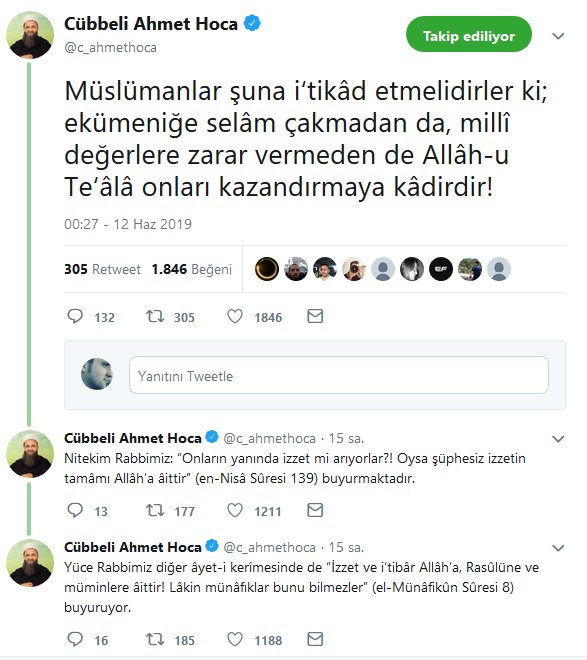 Cübbeli Ahmet Binali Yıldırım'a tepki gösterdi ! - Resim : 1