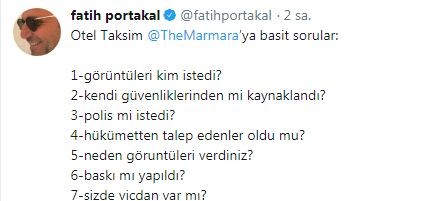 Fatih Portakal'dan The Marmara Otel'e kritik sorular ! - Resim : 1