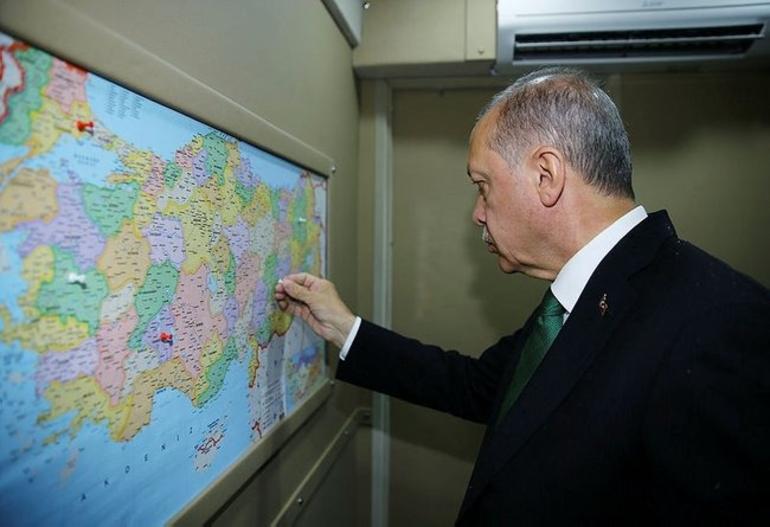 Erdoğan miting yaptığı yerleri işaretliyor - Resim : 1