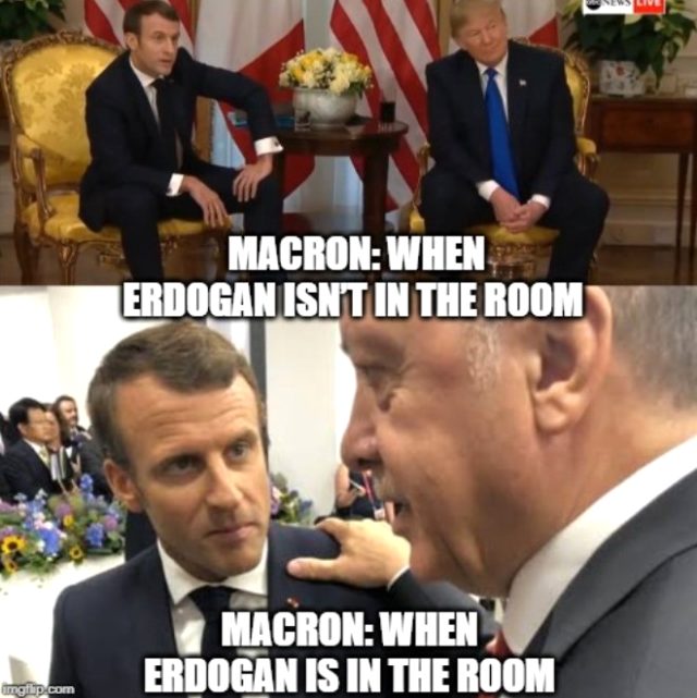 Erdoğan'ın Macron'un omzuna elini atması olay oldu - Resim : 1