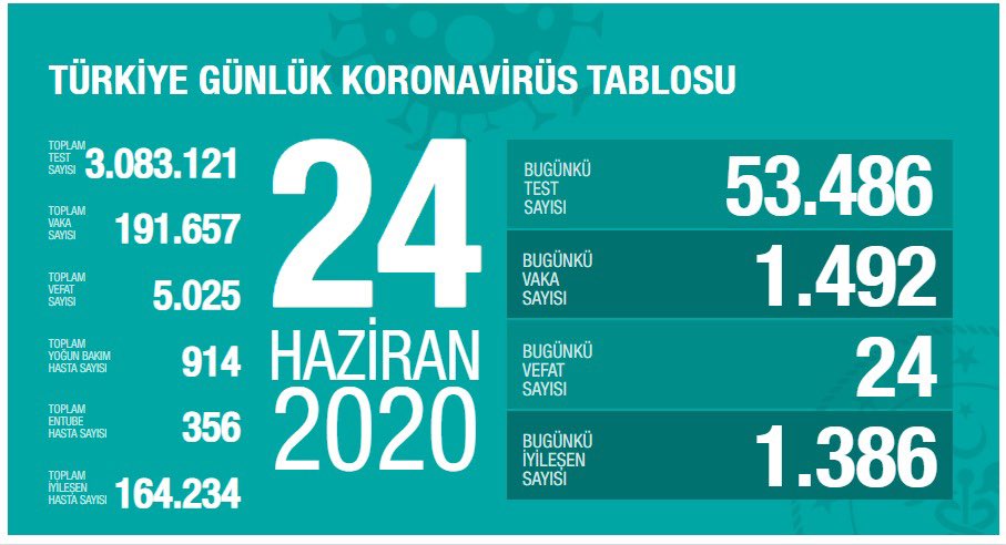 Türkiye'de koronavirüsten can kaybı 5 bin 25 oldu - Resim : 1